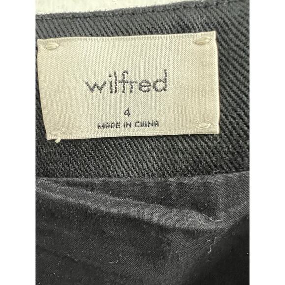 Aritzia Wilfred Rosemond Linen Blend Square neck Mini Dress Black size 4 - Picture 3 of 5